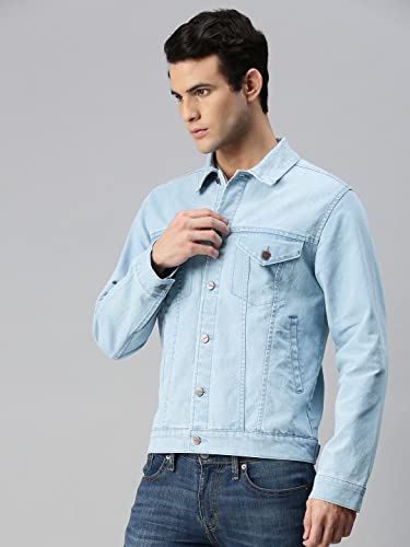 Image of Urbano Fashion Men's Regular Fit Washed Full Sleeve Denim Jacket