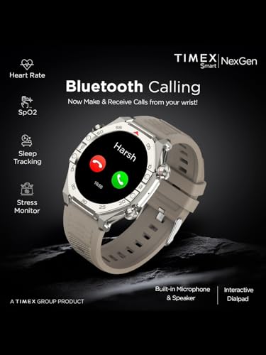 Image of TIMEX Smart NexGen 1.43 inch(3.6cm) AMOLED Display with Functional Crown and BT Calling Smartwatch for Unisex - TWTXW703T