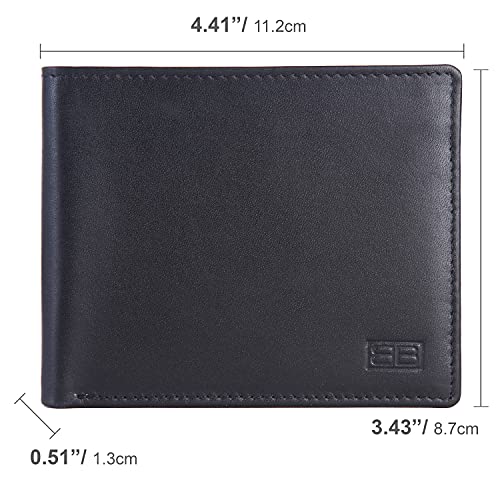Image of Brooklyn Bridge Genuine Leather Slim Wallets for Men VT Black Men's Genuine Leather Wallet with RFID Blocking Bifold, Branded Quality Mens Wallet, Slim Compact, Minimalist Thin, Front Pocket Gift Set