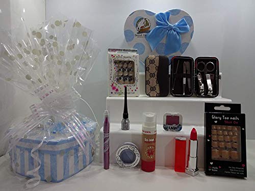 Make Up Gift Hamper For Her, 14pc Make Up, Manicure Tool Gift Set, Gift Box Gift Hamper