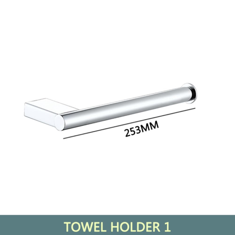 Set di accessori da bagno cromati: portasciugamani da parete, dispenser di sapone, porta carta, portabicchieri, gancio per accappatoio, soluzioni di archiviazione eleganti per bagni moderni