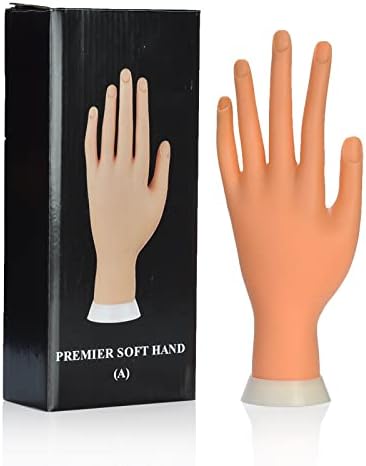 Multibao Practice Nail Art Trainer Training Hand Movable Fake Fingers Acrylic Gel False Tip Tool