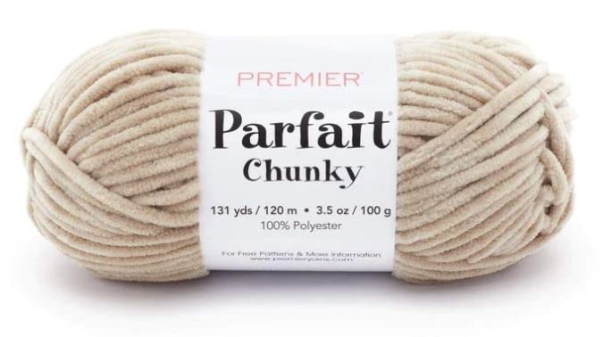 Image of Premier Yarns Parfait Chunky Chenille Yarn 3.5 Oz 6 Super Bulky Weight 3 Pack Bundle with Bella's Stitch Place Holders (Toffee)