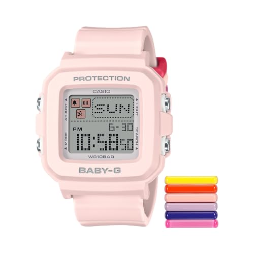 Relógio digital feminino casio baby g (rosa macio)