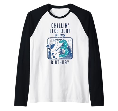 T-shirt Olaf anniversaire 3 ans cadeau original look baseball manche raglan