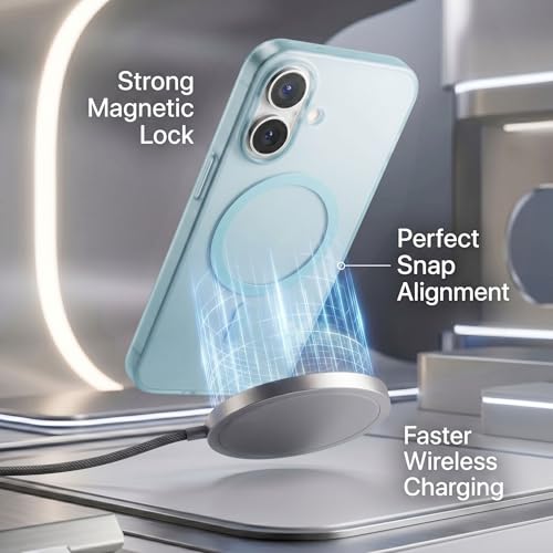 Image of amazon basics Luxury Paper Thin Case Cover for iPhone 17 | Matte Finish | Compatible with magsafe | (Light Blue, iPhone 17)