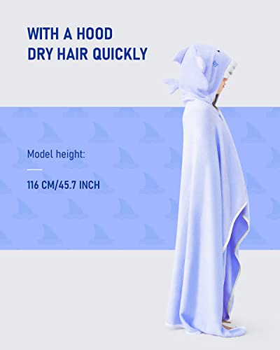 Zionor Bamboo Hooded Towel For Kids - 35'' X 50'' Extra Large Bath Towels For Kids 3-10 Yrs, Premium Soft Towels For Boys Girls, Ultra Absorbent And Hypoallergenic (Purple, Double-Layer) #TOP2