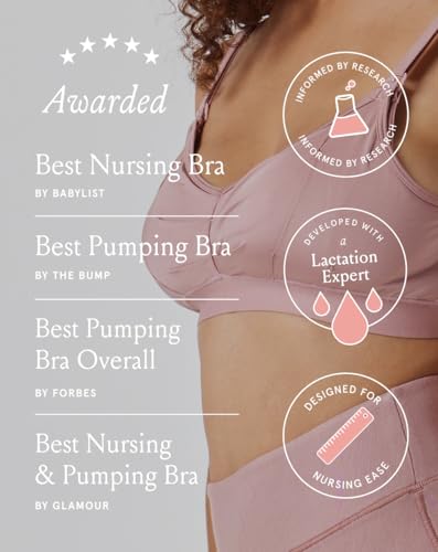 Image of Bodily Do Anything Nursing Bra for Breastfeeding & Hands-Free Pumping | Wireless Pumping Bra, Adjustable Maternity Bra, One Handed Clip-Down Access, Made with OEKO-TEX Standard 100 Certified Fabric
