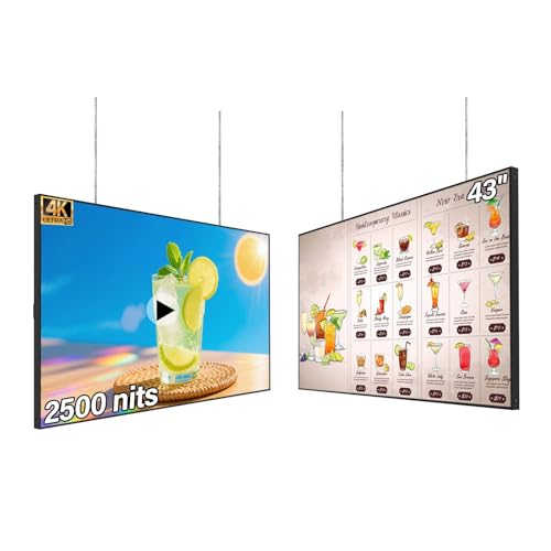 Image of 43inch Digital Display, 4K 2500nits High Brightness Slim Fit Frameless Digital Signage, LCD Advertising Display Screen, CMS /USB /WiFi /Port Player, Smart Split Screen, 24 /7 Operation,Built-in Speaker