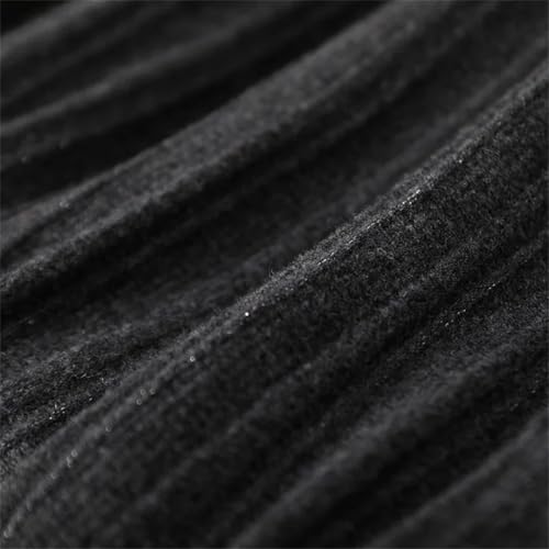 Women's Fall Winter A-Line Pleated Cashmere Skirt Elastic Waist 100% Merino Wool Wool Skirts Cherry Red M3