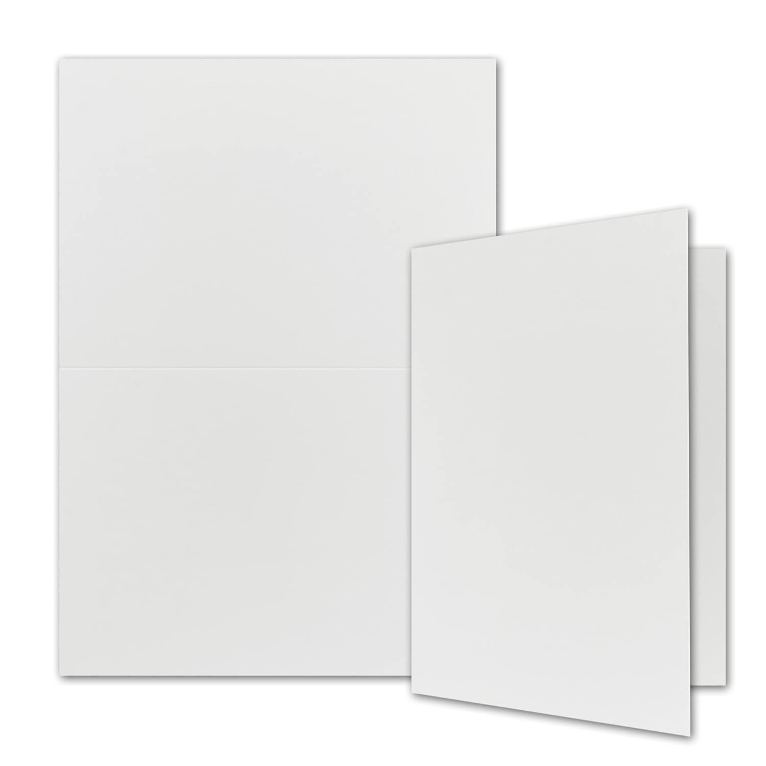 FarbenFroh by GUSTAV NEUSER A5 Doppelkarten Set inklusive Briefumschläge - 500er-Set - Blanko Einladungskarten in Hochweiß mit gerippten Briefumschlägen (Strukturprägung)