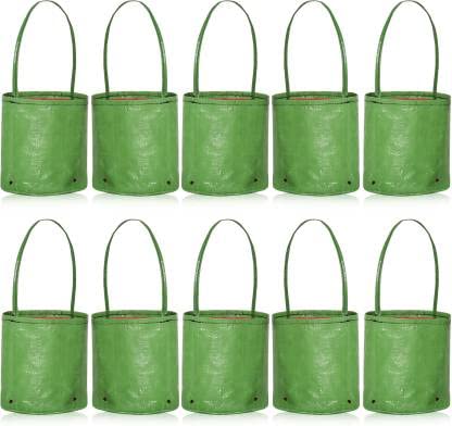SCOTMEN Grow Bags for Home Terrace Kitchen Balcony Gardening Gifting Plants Growbag with Handle (5x5 inch) - Pack of 10 Grow Bag Round Shape for Plants