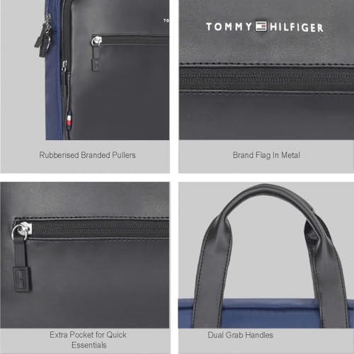 Image of Tommy Hilfiger Laptop Backpack For Men, Blue, One-Size, Prophecy | Travel and Office Bagpack of Men