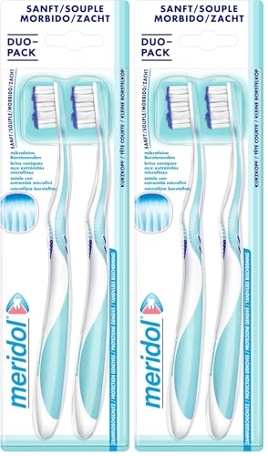 meridol Spazzolino Potezione Gengive 2 pezzi I Setole Morbide dalle estremità microfini I Protegge dalle irritazioni gengivali I Manico ergonomico I Pulizia accurata e delicata (Confezione da 2)