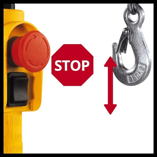 Foto von Einhell Seilhebezug TC-EH 250 (450 W, Not-Ausschalter, automatische Bremse und Endabschaltung, inkl. 12 m drallfreiem Drahtseil, Umlenkrolle mit Lasthaken und Sicherheitsbügel)