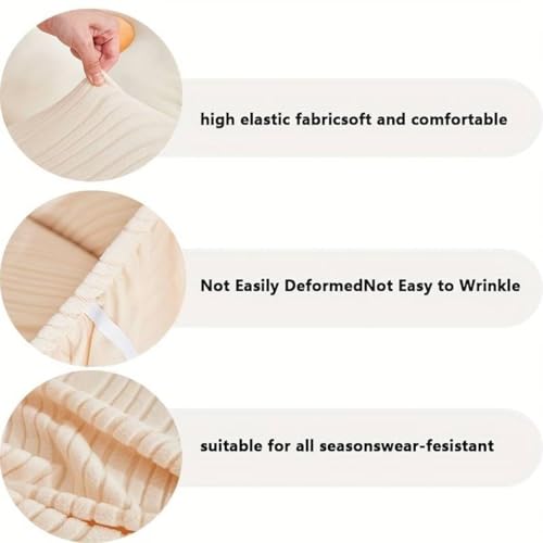 Image of Universal 4 Seater Sofa Cover Big Elasticity Slipcover for Couch Protector Stretchable Four Seater Sofa Cover 220 GSM Sofa Slipcover (Cream Lining, 270-300cm)