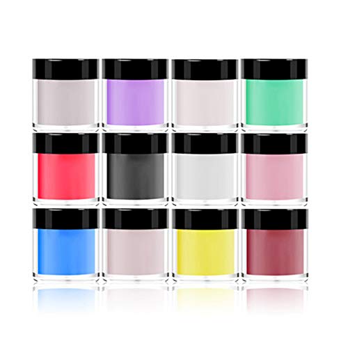 Buqikma 24 Colors Acrylic Nail Powder Kit Nail Art Dip Powder Nails Color Set for Starter and DIY Nail Manicure （24 Colors）