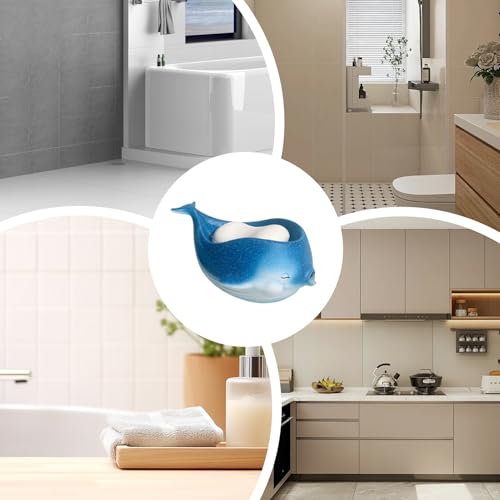 Support pour savonnette baleine avec drainage efficace pour coin douche
