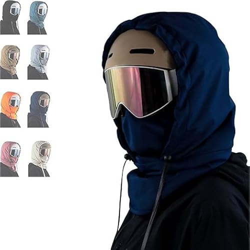 Capucha impermeable con forro polar con cordón, pasamontañas, cubierta completa resistente al viento, máscara facial de invierno, mantiene la cabeza y el cuello calientes, J, Talla única