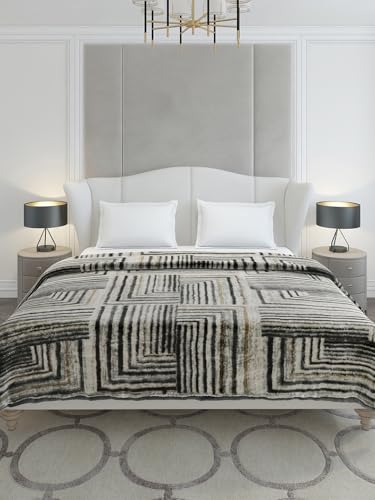 Image of Monte Carlo Double Bed Heavy Winter Blanket Denny 1 Ply PVC Pack 600 GSM | 3.2 KG (240x220 CM), Cool Grey