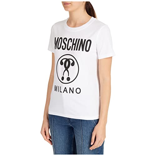 MOSCHINO Double Question Mark t-Shirt Donna Bianco...