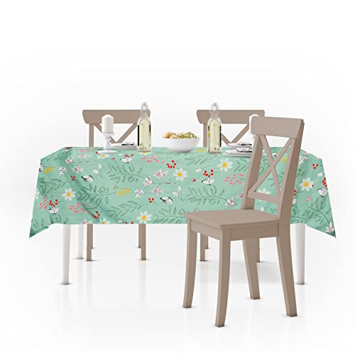 Image of Amazon Brand - Umi Super Soft Brushed Microfiber Cotton Dining Table Cloth, Printed Rectangular 6 Seater Table Cover 60X90(Inches)