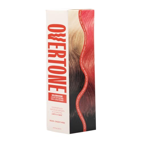 Image of Overtone Daily Color Depositing Conditioner for Hair, Golden Rose:Temporary Pigment with Shea, Coconut & Avocado Oils, Hydrating, Vegan & Cruelty-Free, All Hair Types, 4.5oz.