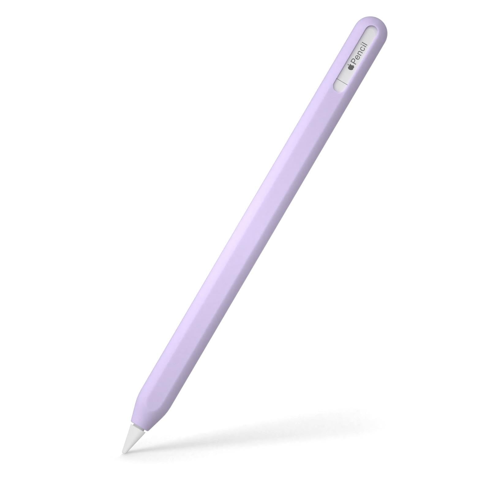Oboe Silicone Cover Pencil Case Sleeve Compatible with Apple Pencil (USB-C) for iPad Pro 11/12.9 inch Skin (B-Lavender Purple) [Stylus Pencil is NOT Included]-image-2