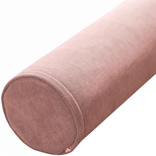 Cojín Cilíndrico Grande 40/50/90/80/60cm Almohada De Tubo para Lumbar/Cuello/Espalda/Cabeza Apoyo Almohada Rollo con Funda Extraíble para Cama, Sofá, Silla, Coche, Yoga(Rosa,15x55cm/6x21in)