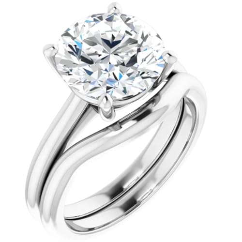 3 Carats Round Cut Lab Diamond Engagement Ring2