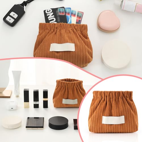 6 PCS Corduroy Elastic Hair Tie Organizer, Portable Travel Corduroy Elastic Storage Bags, Hair Accessories Organizer Corduroy Jewelry Storage Bag Lipstick Bags2