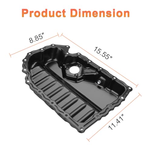 Image of Engine Oil Pan with Drain Plug Compatible with Audi A3 Q3 Quattro TT
