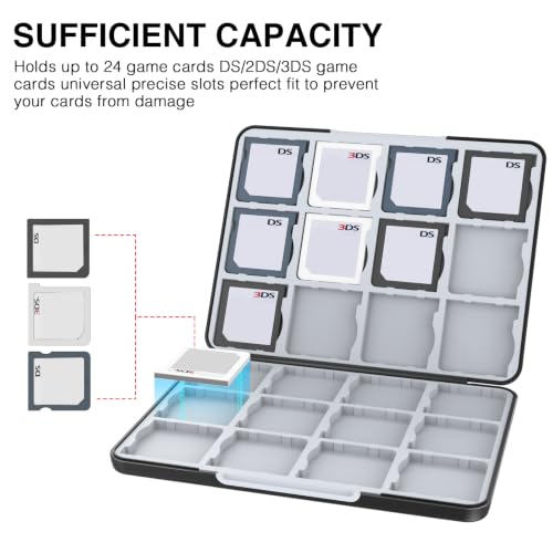Image of HEIYING Game Card Case for Nintendo 3DS 3DSXL 2DS 2DSXL DS DSi,Portable 3DS 2DS DS Game Cartridge Holder Storage with 24 Card Slots