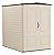 Rubbermaid Large Vertical Resin Outdoor Storage Shed With Floor (6.2 x 4.6 Ft), Weather Resistant, Beige/Brown, Organization for Home/Backyard/Garden Tools/Lawn Mower/Bike Storage/Pool Supplies