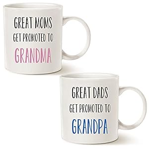 MAUAG Funny Grandparent Coffee Mug Christmas Gifts, Great Moms/Dads Get Promoted to Grandma/Grandpa Best Birthday Gifts for Grandparent Cup White, 11 Oz MAUAG Funny Grandparent Coffee Mug Christmas Gifts Great MomsDads Get Promoted to GrandmaGrandpa Best Birthday Gifts for Grandparent Cup White 11 Oz