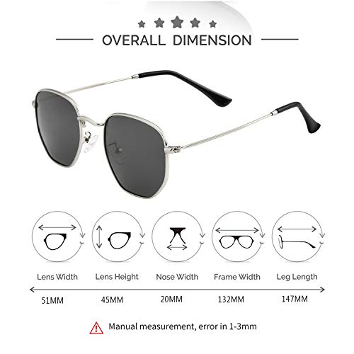Image of Kursan Small Round Metal Polarized Sunglasses for Men Women Mirrored Lens Classic Circle Sun Glasses