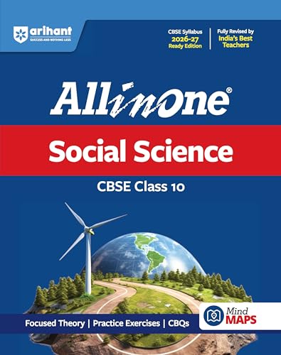 Image of Arihant All in One Social Science Class 10 for CBSE Exam 2026-27 | NCERT Based Complete Theory, Practice Exercises, CBQs, A-R, Sample Papers & Mind Maps | Revised Edition as per Syllabus