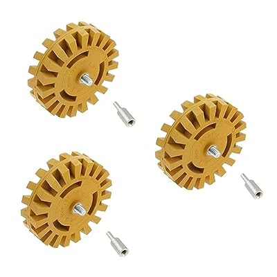 Uonlytech 3 pcs 4 Pneumatic Tools Sticker for car Stickers for Cars car Tools air Tool Rubber Eraser Wheel Degumming Wheel Pneumatic Eraser Wheel Glue Remover Glue Detergent Plastic Head