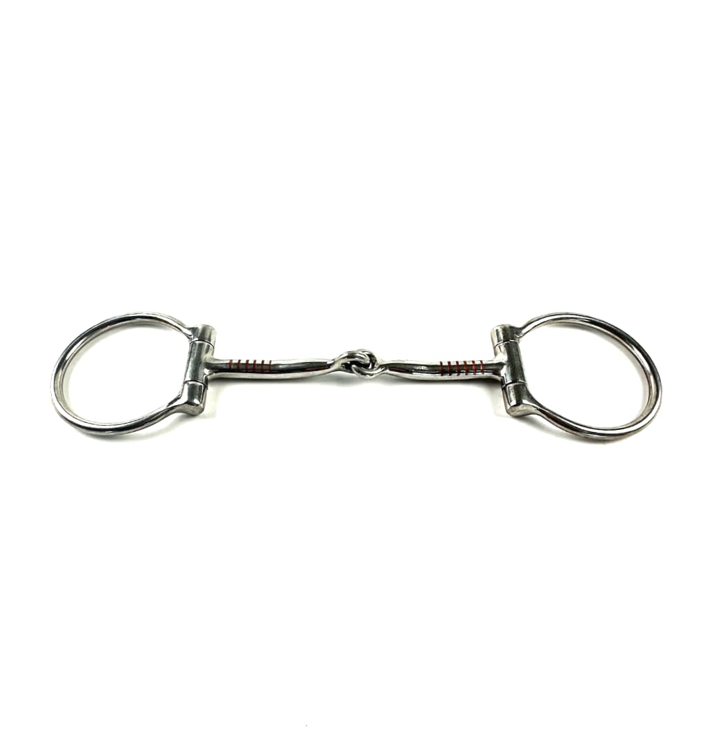 ES0219 JW Gebiss Westerngebiss D-Ring D-Trense Einfach Gebrochen aus Edelstahl Ringdurchmesser 63 mm Gebissstärke 11 mm (14.5 cm)