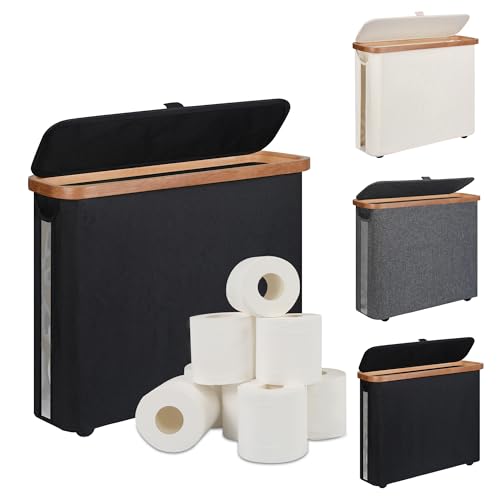 Toilet Paper Storage Basket with Lid - The Ultimate Bathroom Organizer, Free Standing Toilet...