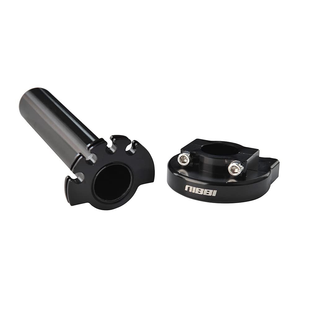 Nibbi Universal Replacement Throttle Handlebar - High Performance Aluminum CNC 7/8" Adjustable Accelerator Grip For Motorcycle, Scooter, ATV, Dirt Bike (Black) - View #10