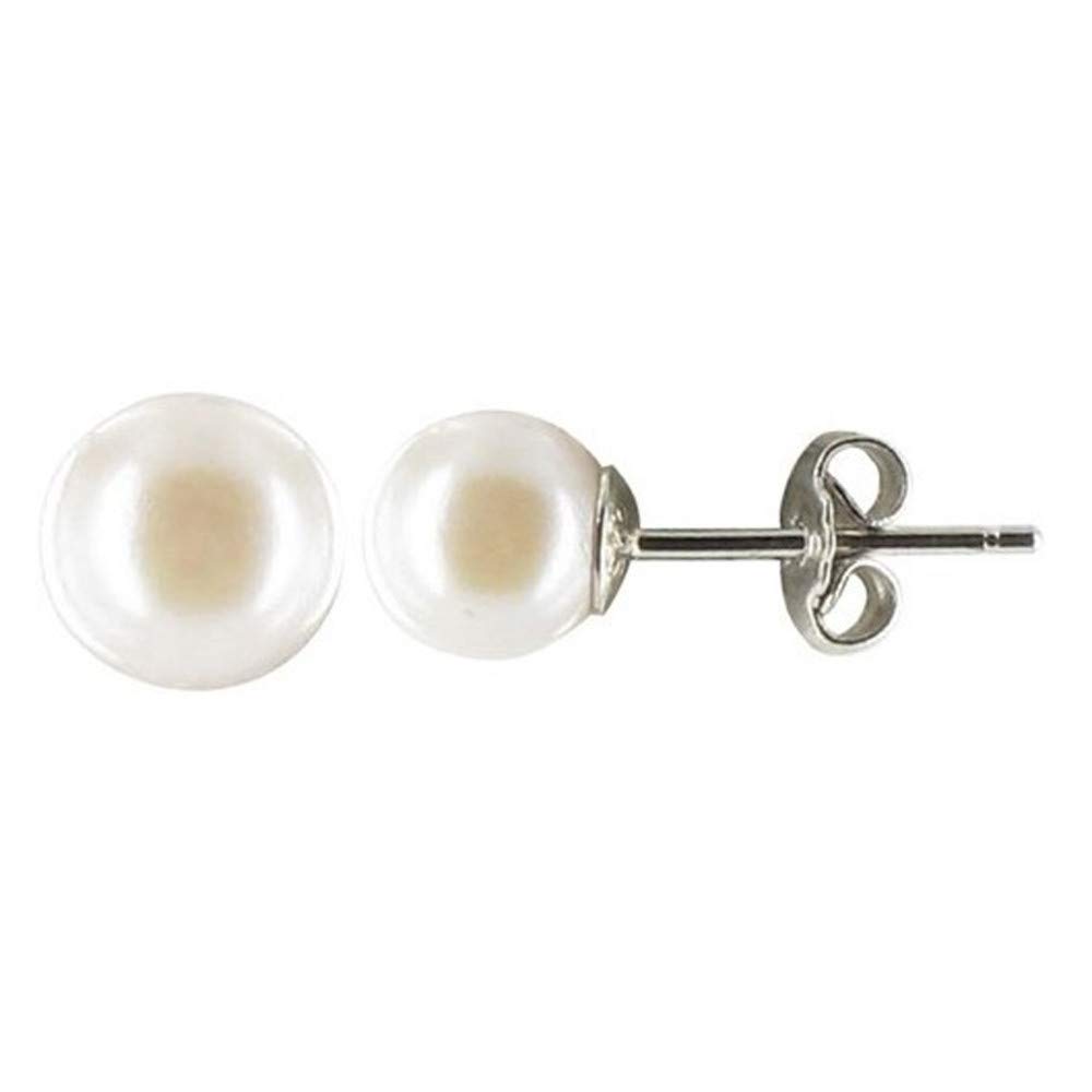 Pendientes Trendy De Plata Acabado En Oro De 18k Con Madreperla Blanca