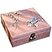 SMFN Schmuck-Organizer-Box Schmuck-Box-Stickerei-Aufkleber Retro mit Lock-Multi-Layer-Schmuck Storage Box Ohrringe Ohrringe Schmuck-Box