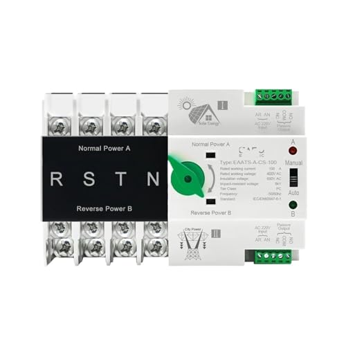 Inverseur de source automatique photovoltaïque 4P AC110V pour rail DIN