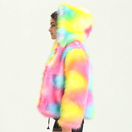 rainbow fuzzy jacket