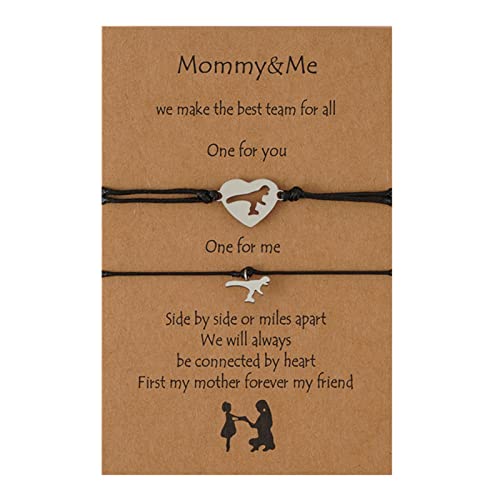 Image of Caiyao 2-3Pcs Stainless Steel Butterfly Bracelet Set Handmade Adjustable Braide Rope Love Heart Hollow Out Animal Insect Bracelet for Mom Daughter Mother Birthday Christmas Jewelry Gift