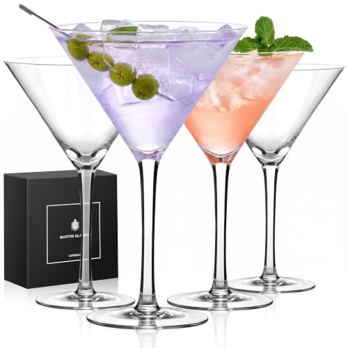 Qipecedm Martini Glasses Set of 4, 9oz Coupe Cocktail Glass