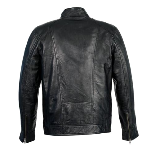Image of Milwaukee Leather Men's Black Motorcycle Fashion Leather Jacket with Front Zipper Closure SFM1860