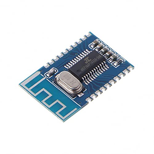 Juu view of the RIDEN KCX BT003 Bluetooth module, showing the main chip and crystal oscillator.