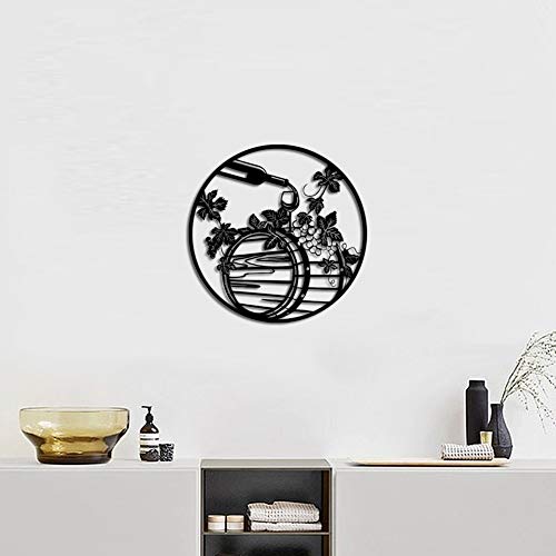 Nachic Wall Wine Metal Wall Art Kitchen Metal Art Decorations For Walls Red Bottle Grape Leaves Metal Wall Sculptures Home Bar Dining Room Farmhouse Decor #TOP2